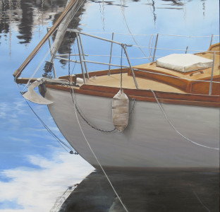 Docked in Honfleur France 36x36