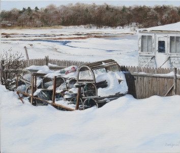 Lobsters Traps Winter 16x20