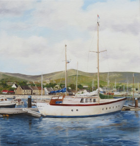 Moored in Dingle Harbor Ireland 16x20
